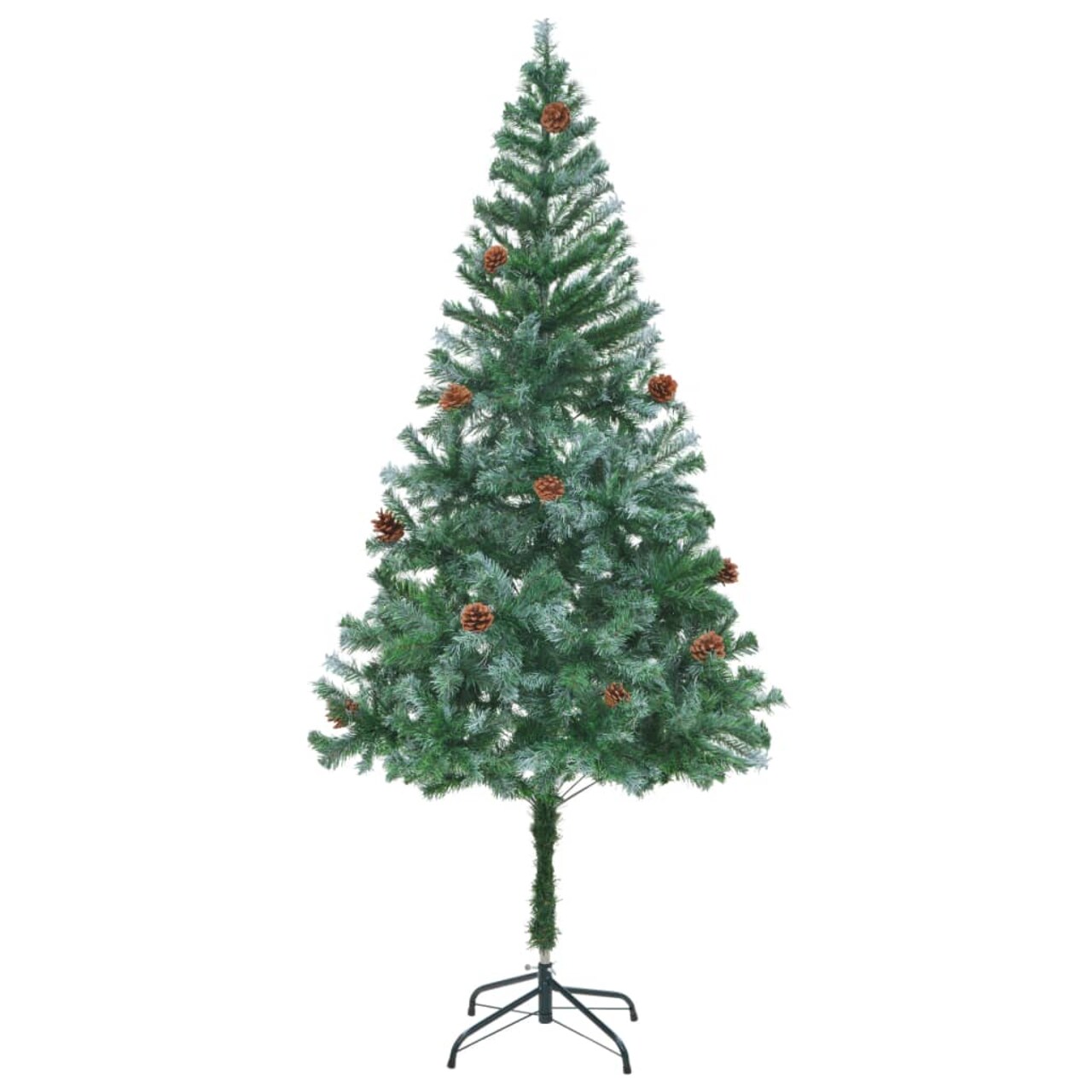 vidaXL Christmas Tree Green with white tips PVC 6 ft Collapsible
